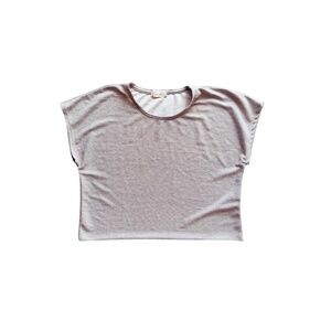 Altar'd State Womens Size M Dusty Pink Sparkle Stretch Crop Top Raw Hem